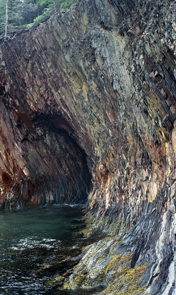 A colourful sea-cave.